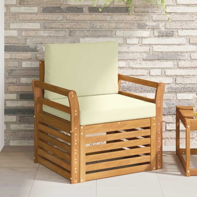 vidaXL - Buiten - bank - set - Massief - Acacia - Hout - en - Polyester