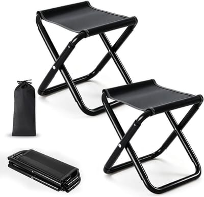Draagbare opvouwbare kruk met opbergtas, ideaal voor camping, tuinieren, vissen en wandelen (2 stuks)