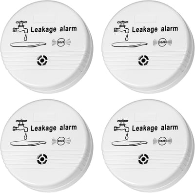 Watermelder 4 stuks - Water sensor alarm - Lekkage detectie - Dubbele detectie modi - 8x8x3 cm - Wit