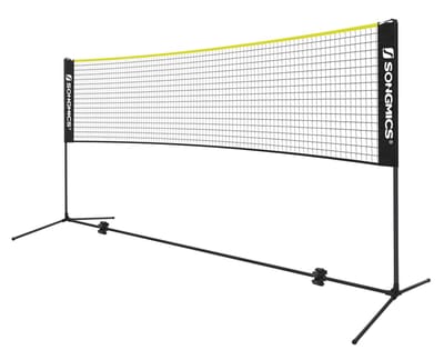 SONGMICS - Badminton Net - 5 m - Verstelbare Hoogte - Draagbaar Set voor Buiten