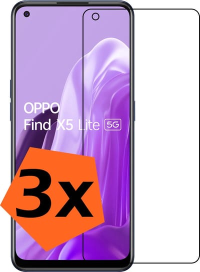 Screenprotector - 3 Stuks - Geschikt voor OPPO Find X5 Lite - Extra Sterk - Gehard Glas - Beschermglas - Tempered Glass - Screen Protector