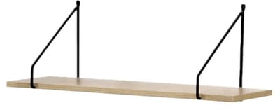 Wandrek Hout met Metalen Steunen - Industriële Plank voor Woonkamer of Slaapkamer - 60x15x20 cm - Tot 2 kg