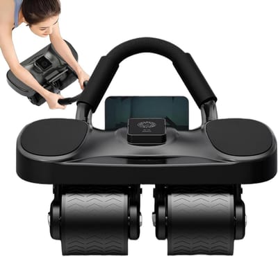 Buikspier Trainer - Buikroller Elleboogsteun - Core Training - Stille Wielen - 41 x 28 x 16.5 cm - Zwart