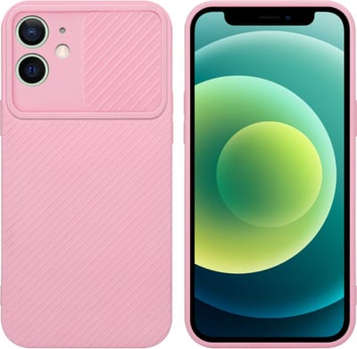 Cadorabo Hoesje geschikt voor Apple iPhone 12 MINI in Bonbon Roze - Beschermhoes van flexibel TPU-silicone Case Cover en met camerabescherming
