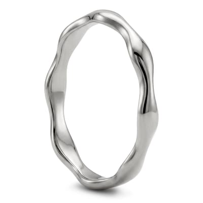 Molten | 4 mm zilverkleurige roestvrijstalen golvende ring