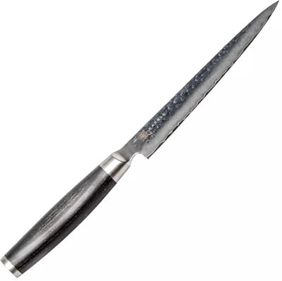 Yaxell Taishi Vleesmes 15 cm – VG-10 Staal – Hardheid 61 HRC – Tsuchime Afwerking – Gehamerd Lemmet – Zwart Pakka Beukenhout Handvat