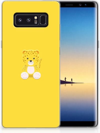 TPU Hoesje voor Samsung Galaxy Note 8 Telefoonhoesje met Naam Baby Leopard