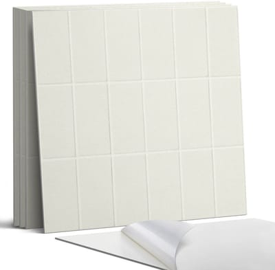Coloray Wandpanelen Zelfklevend - Rechthoekige tegels in een raster Zelfklevende Wandpanelen - 50 cm x 50 cm - Romig Wandpaneel PVC - 5 stuks - Texturen Wandpanelen Zelfklevend - Wandpaneel Keuken - Wandpanelen Badkamer