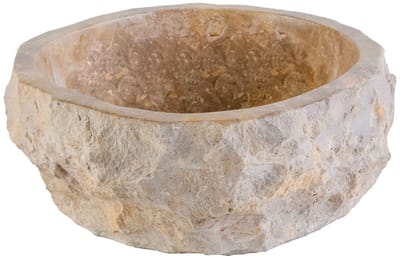 Geërodeerde Natuurmarmeren Waskom – 30-35x15 cm – Bruin
