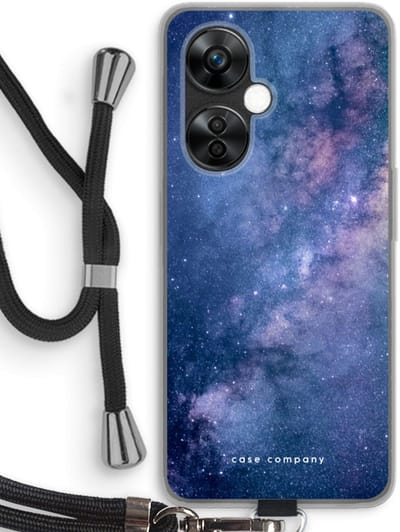 Case Company® - Hoesje met koord geschikt voor OnePlus Nord CE 3 Lite hoesje met Koord - Nebula - Telefoonhoesje met Zwart Koord - Bescherming aan alle Kanten en Over de Schermrand