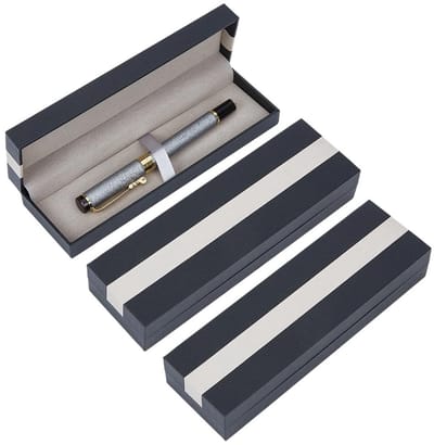 Dailygoods - BENECREAT 3 stuks zwarte pen geschenkverpakkingen, 179 x 55 x 31 mm/7 x 2,2 x 1,2 inch rechthoekige pennendozen, lege etui met kussen voor geschenkverpakking, kantoor school zaken