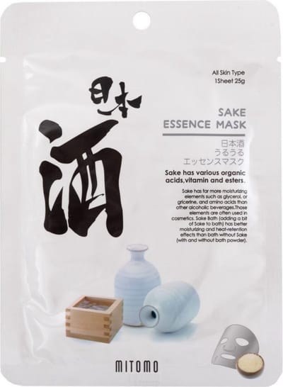 Mitomo - Sake - Face Mask - Japanse Gezichtsmaskers Met Sake Rijstwijn - Parabenevrij - Gezichtsverzorging - Huidverzorging - Gezichtsmasker - Skincare - Beauty Mask - 1 Stuk
