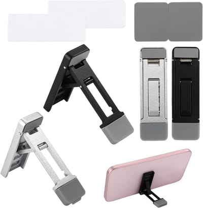 Verstelbare Vouwbare Laptopstandaard met Silicone Pads voor Thuis en Kantoor - 4 Stuks, Draagbaar en Compact