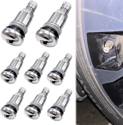 Set van 8 metalen ventielen voor aluminium velgen, 42 mm x 17 mm, geschikt voor autobanden, duurzame en betrouwbare autobandventielen