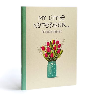Mini notitieboekje A6 - 10,5 x 14,8 cm - Tulpen - Groen - Atelier Menheere