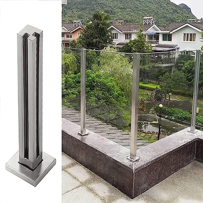 Glazen Klem - RVS Balustrade - Ruimte Verbeteren - Boorvrije Montage - 10/12mm Panel - Geborsteld
