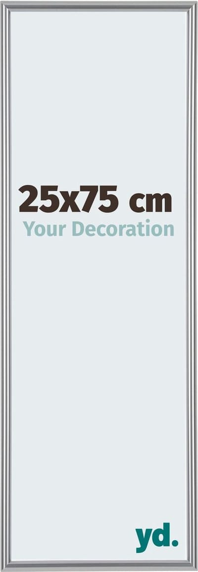 Your Decoration - Fotolijst 25x75 cm - Kunststof - Zilver Hoogglans - Annecy