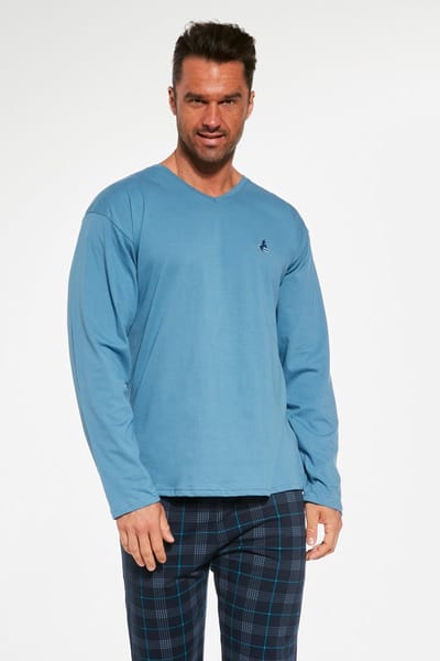 Cornette Katoenen Pyjama Heren Volwassenen Winter Pyama Lange Mouw Lange Broek Derby 124/240 L
