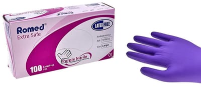 Romed Nitril Handschoenen Paars Extra Sterk S - 100 stuks