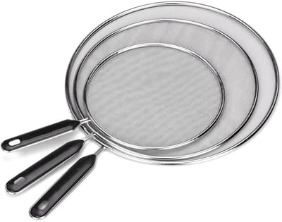 Dailygoods- Spatdeksel 19/25/29 cm - Roestvrij Staal - Dekselhouder - Deksel Magnetron - Veelzijdig Gebruik - Comfortabele Handgreep