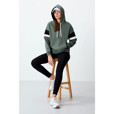 Overmaatse Kleurblok Hoodie met Zak