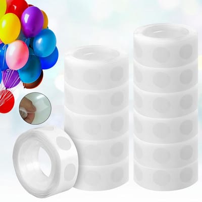 12 rollen dubbelzijdige plakpunten - 1200 stuks - geen sporen - waterdichte ballonkleefpunten - ballonnen plakstippen stickers - afneembare zelfklevende plakpunten - voor verjaardagen en bruiloften - feestdecoratie