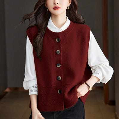 Gilet Cardigan Creux à Ourlet pour Femmes Au Printemps et en Automne Nouveau Gilet Superposé Tendance et Polyvalent One Size black
