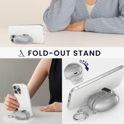 kwmobile Transparante hoofdtelefooncase voor Huawei FreeBuds 7i hoes - Headphones TPU cover met standaardfunctie en veiligheidsvergrendeling - zwart