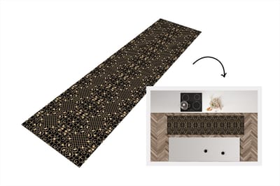 Keukenloper - Loper keuken - Patroon - Abstract - Goud - Jaren 20 - 200x50 cm - Keukenloper vinyl