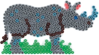 Hama strijkkralen grondplaat - Neushoorn