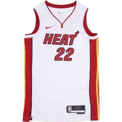 Basketbaltanktop voor heren Nba Dri-fit Swingman Jersey Association 2022/23 No 22 Jimmy Butler Miahea wit