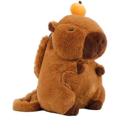 Capybara Pluche Rugzak Kawaii Mode Pluche Pop Bont Tas Kinder Rugzak Schoudertas Mini Rugzak Tassen Cadeaus Voor Vriendin 30cm brown