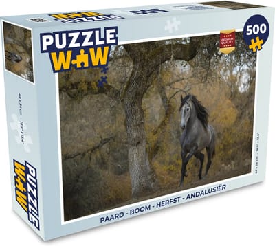 Puzzel Paard - Boom - Herfst - Andalusiër - Legpuzzel - Puzzel 500 stukjes