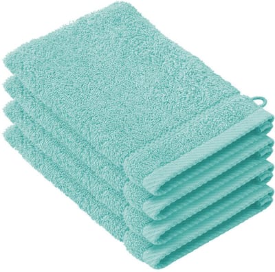 De Witte Lietaer Washandjes Stephanie Plume - 15 x 21 cm - set 4 stuks - Groen - Katoen