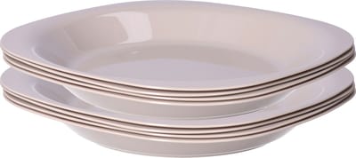 Plasticforte Verjaardag/kinderen/camping borden - 8x stuks - Dia 21 cm - beige - kunststof - onbreekbaar