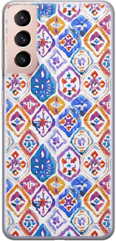 Leuke Telefoonhoesjes - Hoesje geschikt voor Samsung Galaxy S21 Plus - Boho vibe - Soft case - TPU - Print / Illustratie - Multi