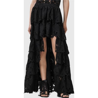 AllSaints Cavarly Emb Skirt Black Taglia: 2 | Maxi gonne Outlet | Donna | Nero