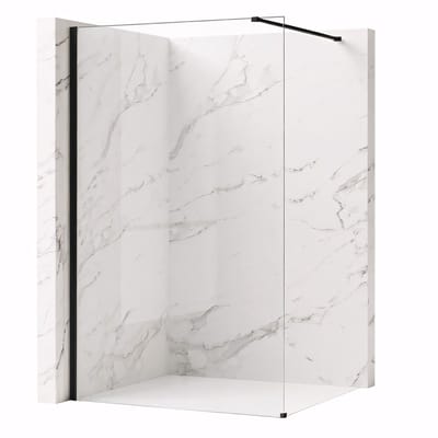 Rea Flexi Transparent 70 - Transparant Glas 8 Mm - Douchewand - Zwart120X70X195Cm
