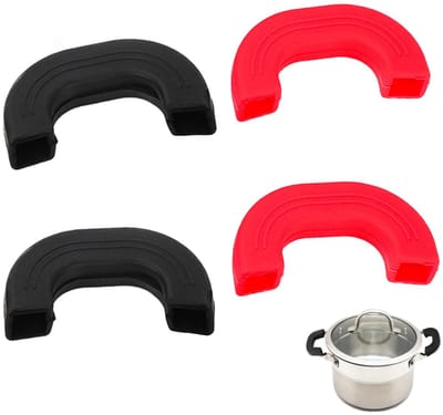Dailygoods- Pot Handgrepen - 4 Stuks - Siliconen Antislip - Hete Pan Handvat Houder - Geschikt voor Potten/Pannen - Duurzaam Materiaal - Pannenhandvat
