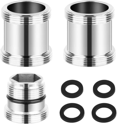 Dailygoods - Faucet Adapters M22 naar M24 en M18 - Waterbesparend - Set van 3 - Eenvoudig te installeren - Voor keukenkranen - Inclusief rubberen afdi...