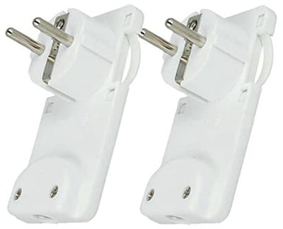 Ruimtebesparende 90-graden platte stekker - 2 stuks, 16A 250V
