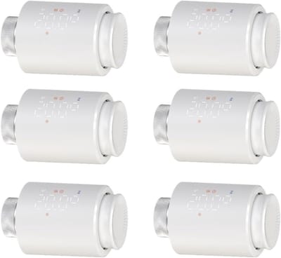 Slimme Thermostaat - Radiatorkraan Regelaar - Energie Besparen - Automatische Aanpassing - 6 Stuks - Wit