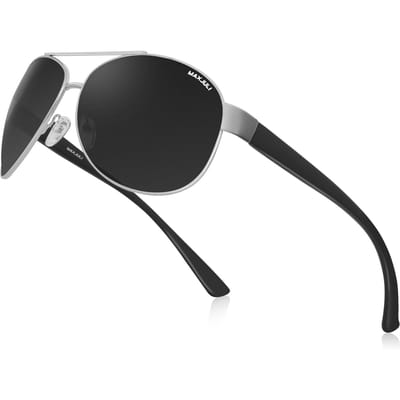 MAXJULI Aviator Zonnebril voor Mannen Vrouwen UV 400 Bescherming Wrap Around Zonnebril 8805 Opruiming