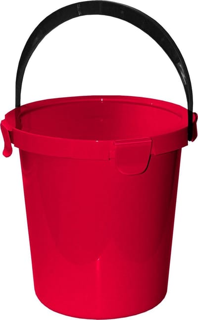 Emmer met deksel Plast Team Berry 5L rood Deksel gesloten met een duurzame clip