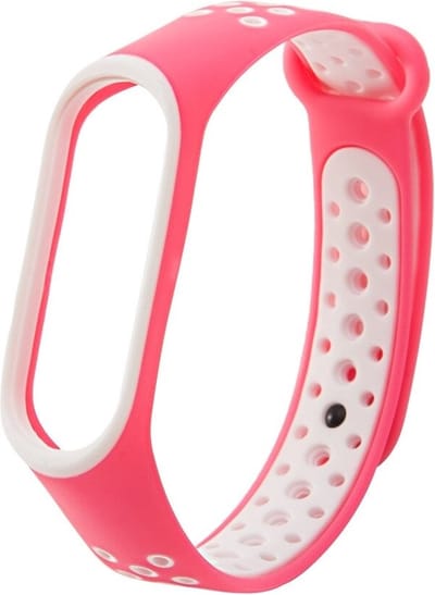 DrPhone XB4 - Mi band - sportHorlogeband - Armband Geschikt voor smartwatches/Mi band 3/4 - Roze/Wit