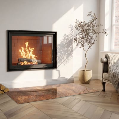Coloray Vloerplaat Houtkachel - Plaat onder Houtkachel - 125 cm x 50 cm - Kachel Onderplaat - Bruin Vloerplaat Kachel - Onderplaat - Onderplaat Kachel - Houtkachel Vloerplaat - Onderplaat Voor Houtkachel