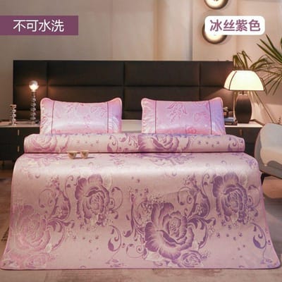 IJszijde Koude Mat Drie Delig Set Wasbaar In de Zomer Opvouwbare Mat voor Beddengoed Zachte Mat voor Thuisgebruik In de Zomer Winter en Zomer 90x190cm 2Pcs