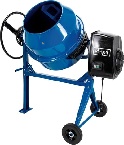 Scheppach 140L Betonmolen MIX140 - 550W - 230V - 26.6rpm - Trommelopening van 385mm - cementmolen