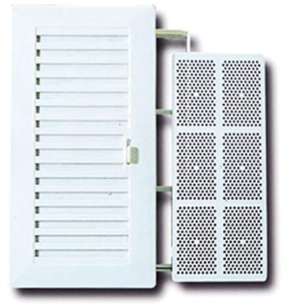 Ventilatierooster kunststof voor badkamer en keuken met verstelbare sluiting en muggennet
