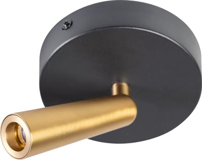 ETH Barry Spot led 1x3w 2700k rond zwart+mat messing dimbaar W135xH165mm 66Lm